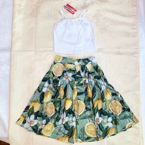Girl Lemon Print Hawaiian Summer Dress – Tropical Vacation Clothes.